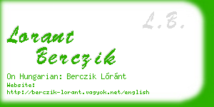 lorant berczik business card